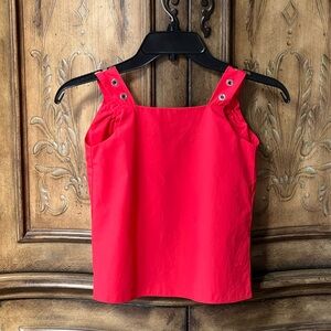 Zara NWT Girls Red Tank Top Silver Eyelet Straps Open Back Tie S 7